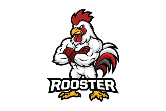 Angry White Rooster Mascot Logo Design: A Bold Emblem for Competitive Brands