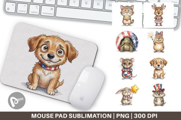 Awkward Patriotic Animal Mouse Pad PNG: Adding Character to Your Desk Setup