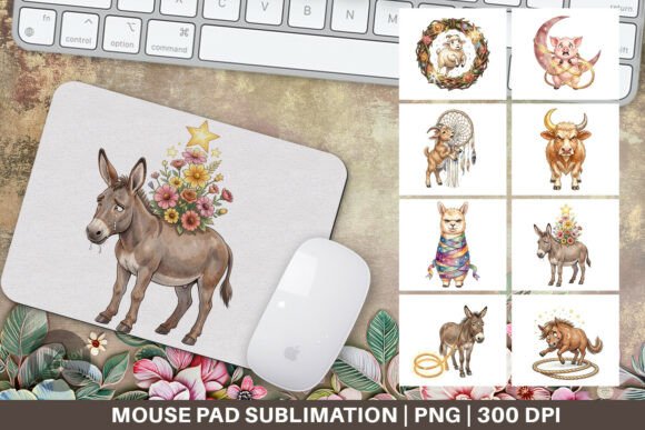 Celestial Western Watercolor Mouse Pad