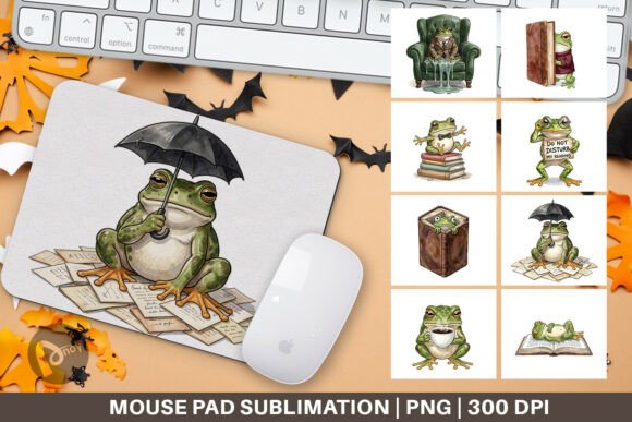 Dark Academia Frog Watercolor Mouse Pad: Where Aesthetic Meets Productivity