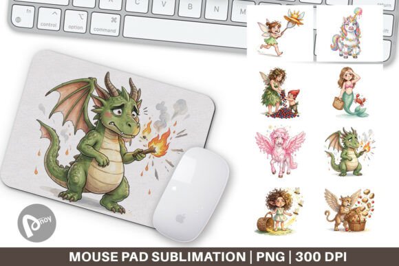 Digital Watercolor Magic Mouse Pad PNG