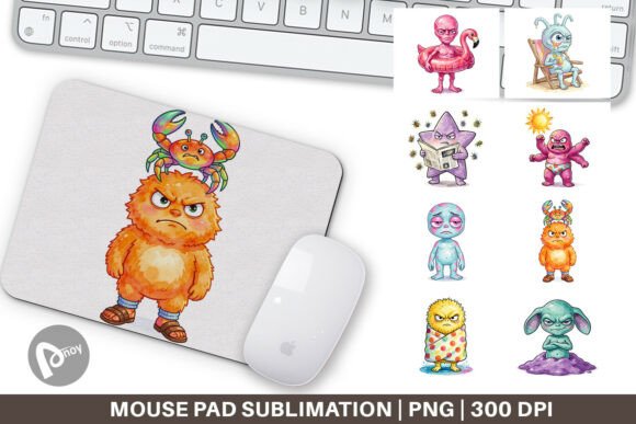 Grumpy Alien Beach Mouse Pad Design for Comfort and Style