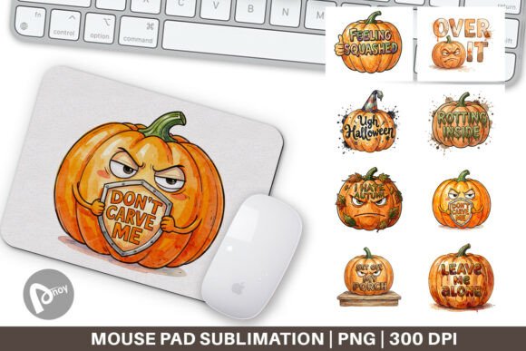 Grumpy Autumn Pumpkin Mouse Pad PNG – A Seasonal Desk Upgrade Worth Considering
