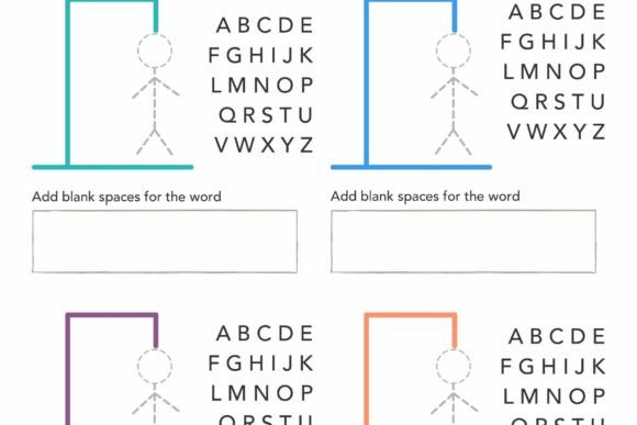 Hangman Printable Pen and Paper Game – A Portable Burst of Color and Connection