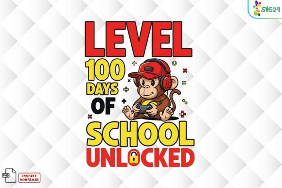 Level 100 School Unlocked PNG for Classroom Milestone Celebrations