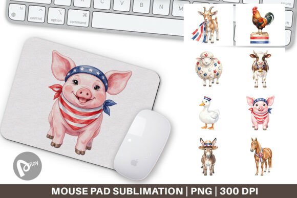 Rustic Patriotic Farm Animal Mouse Pad: A Practical Addition to Your Daily Workflow