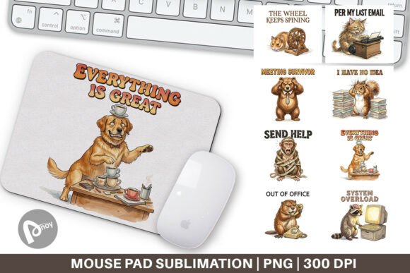 Sarcastic Burnout Animal Mouse Pad PNG: Strategic Value for Your Work Desk and Creative Workflow
