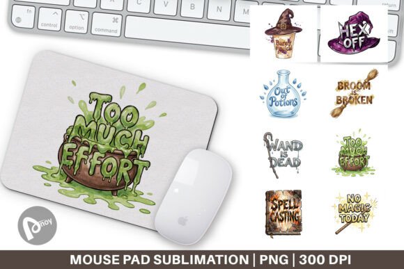 Sarcastic Witch Watercolor Mouse Pad PNG: A Designer’s Tool for Desk Personalization and Workflow Comfort