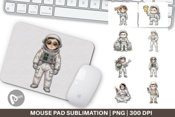 Sassy Watercolor Astronaut Mouse Pad PNG: A Creative Boost for Your Desk