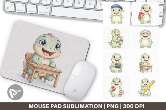 School Dino Watercolor Mouse Pad Design: A Creative Way to Boost Productivity and Style Your Workspace