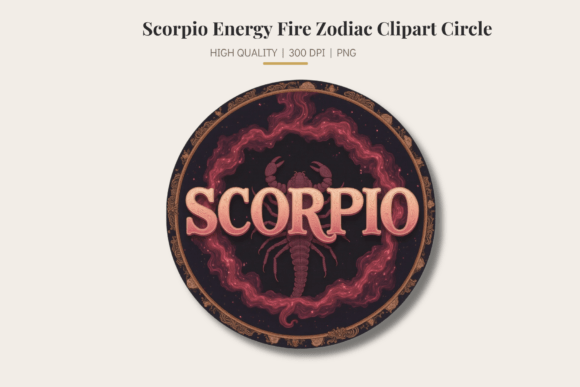 Scorpio Energy Fire Zodiac Clipart for Bold Branding