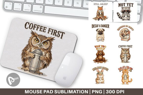 Transform Your Workspace with a Watercolor Grumpy Animal Mouse Pad PNG: Where Art Meets Productivity
