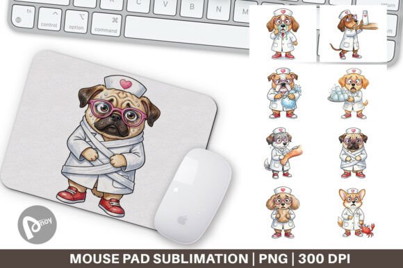 Watercolor Dog Nurse Mouse Pad PNG: A Creative Way to Beautify Your Desk and Boost Productivity